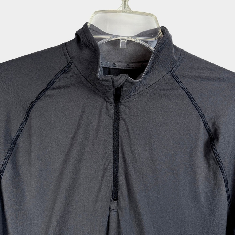 Champion Mens Quarter‎ Zip Long Sleeve Pullover Activewear Top Gray Size M